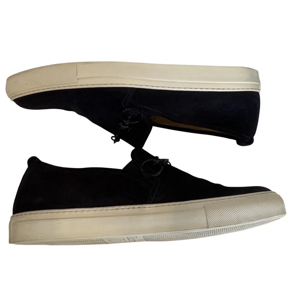 CESARE‎ PACIOTTI Black Suede Loafers Buckle Designer Shoes UK 7/ US 8